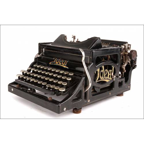 Preciosa Máquina de Escribir Ideal A, Antigua y Bien Conservada. Alemania, Circa 1906