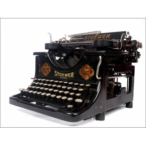 Antique German Stoewer Record Typewriter, Year 1926. Decorative and Working Fine