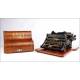 Antique Ideal A2 Typewriter with Wooden Case. Germany, Circa 1905