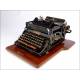 Antique Ideal A2 Typewriter with Wooden Case. Germany, Circa 1905