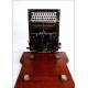 Antigua Máquina de Escribir Ideal A2 con Estuche de Madera. Alemania, Circa 1905