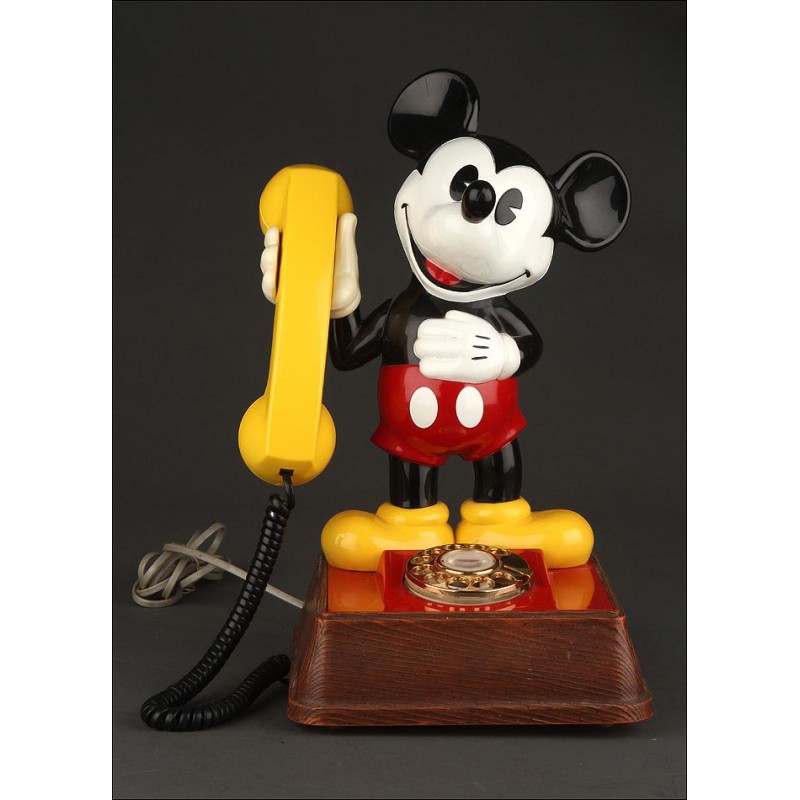 Teléfono Mickey Mouse del Año 1976. Pieza de Colección. En Muy Buen Estado y Funcionando