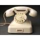 Decorativo Teléfono Vintage Alemán, Fabricado en Baquelita Blanca en los Años 40. Funcionando