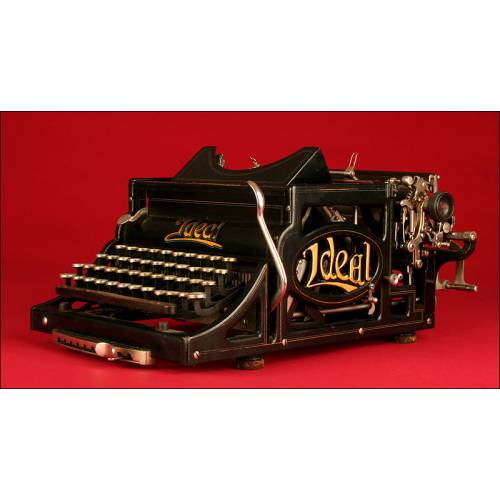 Rara Máquina de Escribir Ideal A3, CA. 1900. Buen Estado de Conservación y Funcionamiento