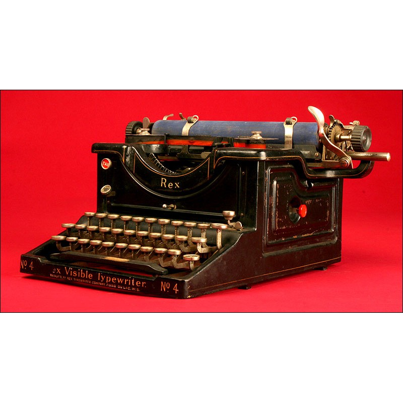 Rare Rex Visible Typewriter No. 4. USA, 1914. Original and Working.