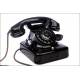 Elegant German Black Bakelite Telephone, 1950's. Adapted to Current Line. Working