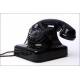 Elegant German Black Bakelite Telephone, 1950's. Adapted to Current Line. Working