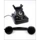 Elegant German Black Bakelite Telephone, 1950's. Adapted to Current Line. Working