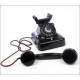 Elegant German Black Bakelite Telephone, 1950's. Adapted to Current Line. Working