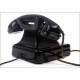 Elegant German Black Bakelite Telephone, 1950's. Adapted to Current Line. Working