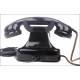 Elegant German Black Bakelite Telephone, 1950's. Adapted to Current Line. Working