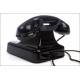 Elegant German Black Bakelite Telephone, 1950's. Adapted to Current Line. Working