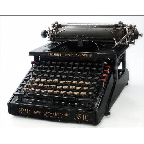 Preciosa Máquina de Escribir Antigua Smith Premier Nº 10 en Funcionamiento. EEUU, 1906