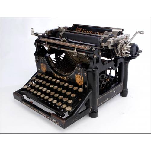 Histórica Máquina de Escribir Underwood Nº 5 Muy Bien Conservada. EEUU, 1908