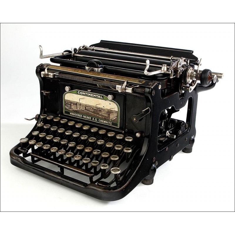 Antigua Máquina de Escribir Continental Standard. Alemania, 1915. Funciona Muy Bien