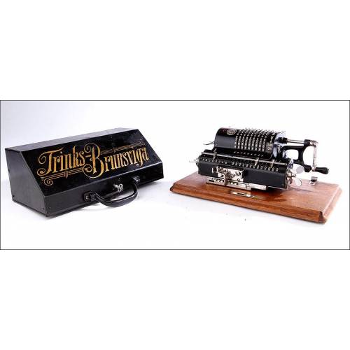 Attractive Trinks-Brunsviga Calculator in Good Condition and Working. Germany, Circa 1910.