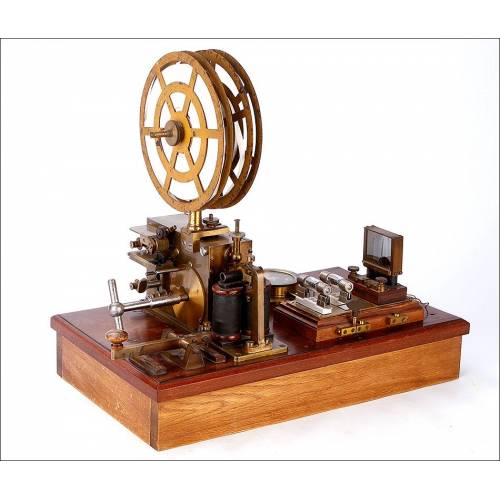 Well preserved and working antique telegraph station. Germany, Circa 1900