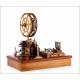Well preserved and working antique telegraph station. Germany, Circa 1900