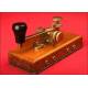 Llave telegráfica Morse Original, 1870-1900.