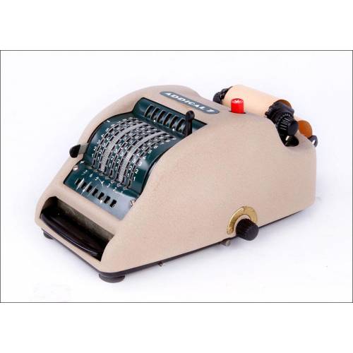 Charming Addical 7 adding machine with built-in printer. Working.