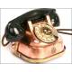 Teléfono antiguo.Caja de cobre.Años 30. ¡FUNCIONANDO!