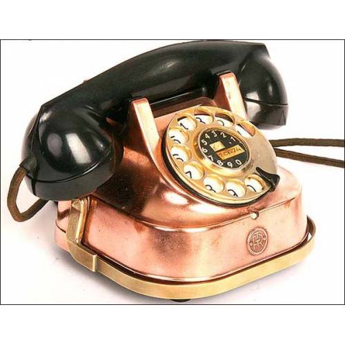 Antique telephone.copper box.30's. WORKING!