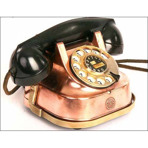 Antique telephone.copper box.30's. WORKING!