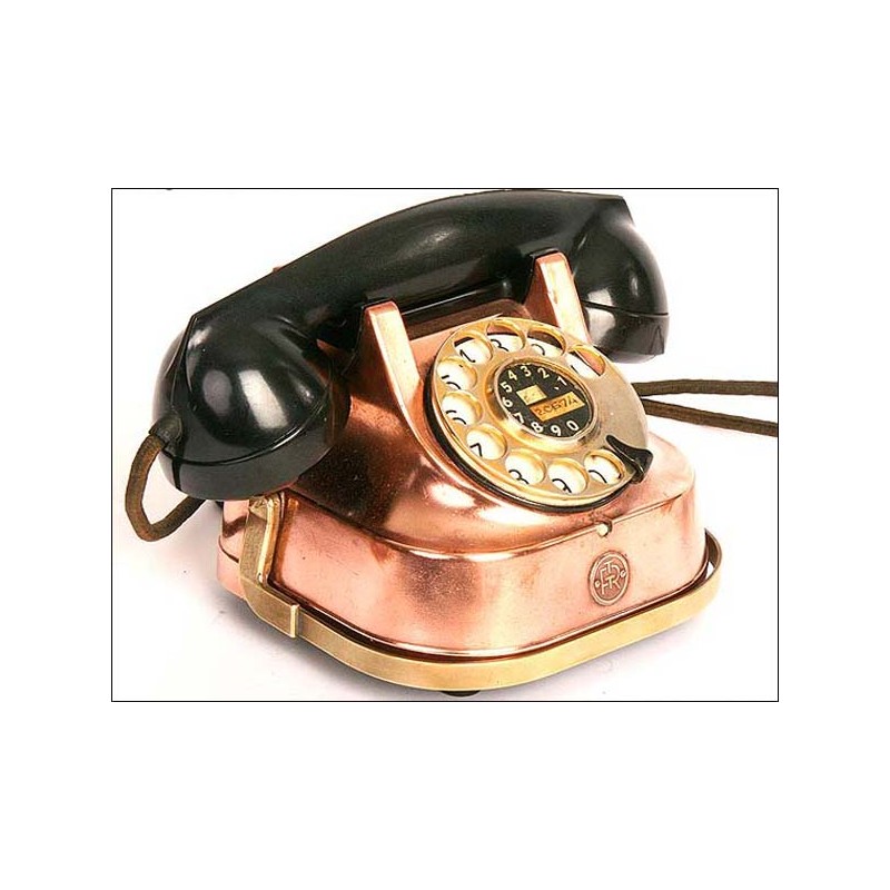 Antique telephone.copper box.30's. WORKING!