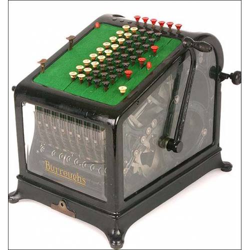 Rare mechanical calculator with glass walls. 1900