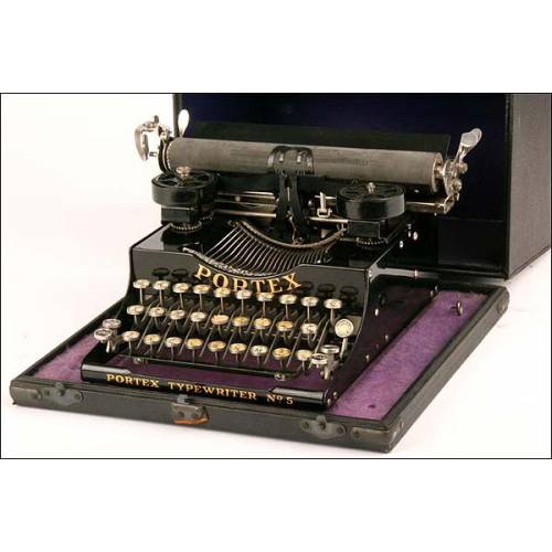 Magnífica máquina de escribir Portex nº 5. 1920