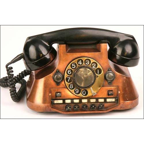 Copper switchboard telephone. Years 50's. Perfect working order.