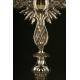 Impressive Spanish Solid Silver Reliquary. XIX Century. With Contrasts and Reliquary.