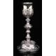 Antique Solid Silver Chalice with Paten. France, Late XIX Century