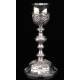 Antique Solid Silver Chalice with Paten. France, Late XIX Century