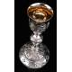 Antique Solid Silver Chalice with Paten. France, Late XIX Century