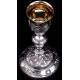 Antique Solid Silver Chalice with Paten. France, Late XIX Century