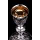 Antique Solid Silver Chalice with Paten. France, Late XIX Century