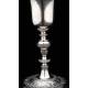 Stylized Antique Solid Silver Chalice in Good Condition. France, Late XIX Century