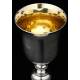 Stylized Antique Solid Silver Chalice in Good Condition. France, Late XIX Century