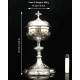 Impressive Solid Silver Eucharistic Ciborium. France, XIX Century