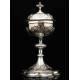 Impressive Solid Silver Eucharistic Ciborium. France, XIX Century