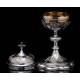 Impressive Solid Silver Eucharistic Ciborium. France, XIX Century