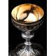 Impressive Solid Silver Eucharistic Ciborium. France, XIX Century