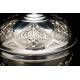 Impressive Solid Silver Eucharistic Ciborium. France, XIX Century