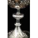 Impressive Solid Silver Eucharistic Ciborium. France, XIX Century