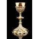 Antique Silver Chalice with Rubies and Enamels. France, XIX Century