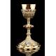 Antique Silver Chalice with Rubies and Enamels. France, XIX Century
