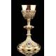 Antique Silver Chalice with Rubies and Enamels. France, XIX Century