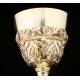 Antique Silver Chalice with Rubies and Enamels. France, XIX Century