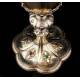 Magnificent Solid Silver Chalice with Precious Stones. France, XIX Century